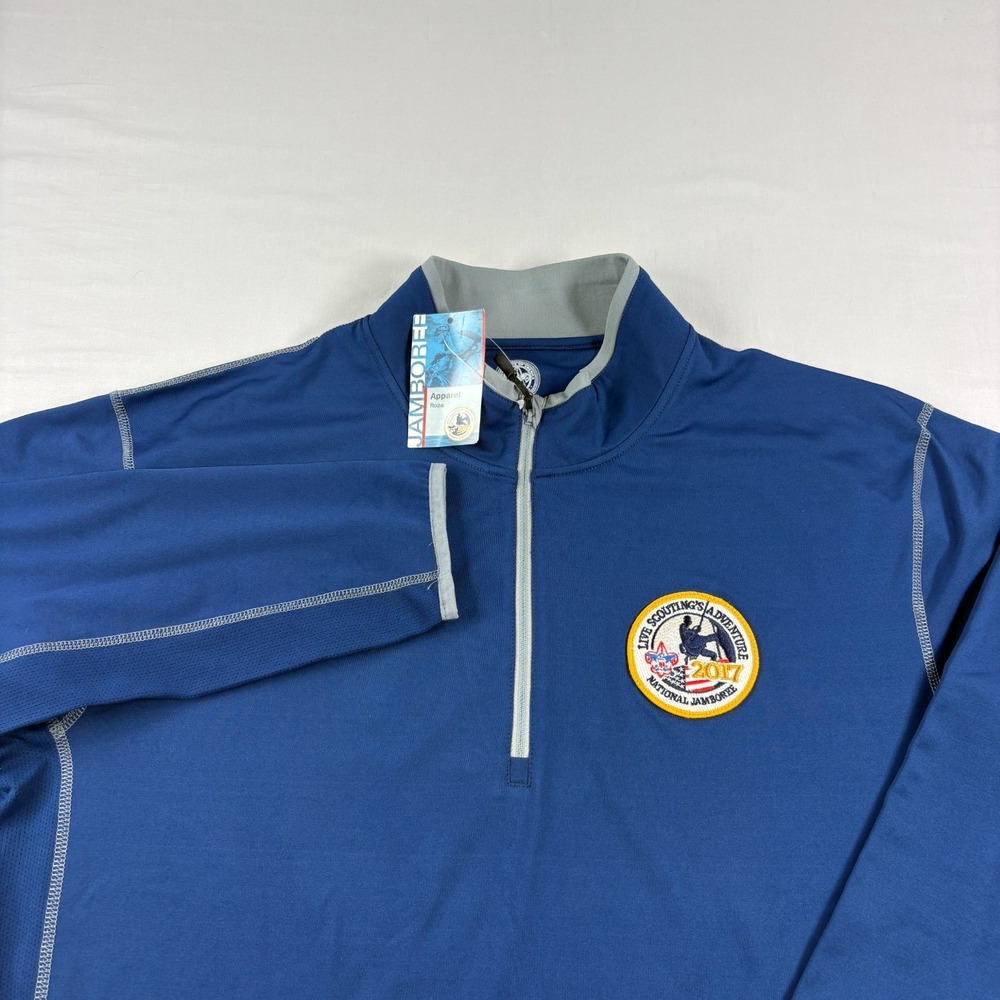 Boy Scouts Of America Sweatshirt Mens M Blue 1/4 Zip Pullover BOA Uniform NEW